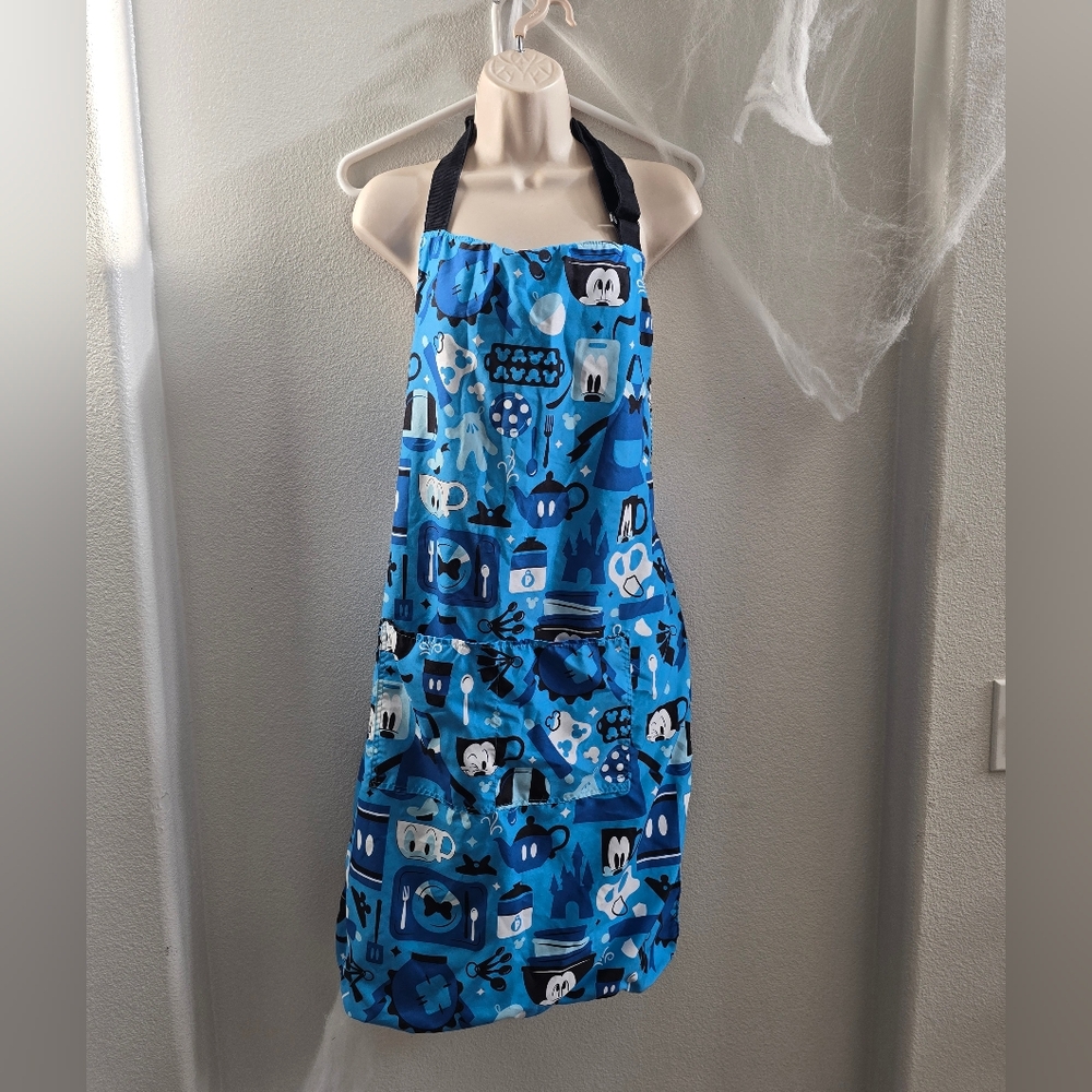 Disney parks Adult  Vibrant Blue and Black Mickey Mouse & friends  Apron